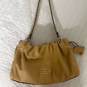Coach Beige Leather Shoulder Bag